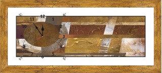 Часы-картина с паспарту в золотом багете 20х50 CTN(814)